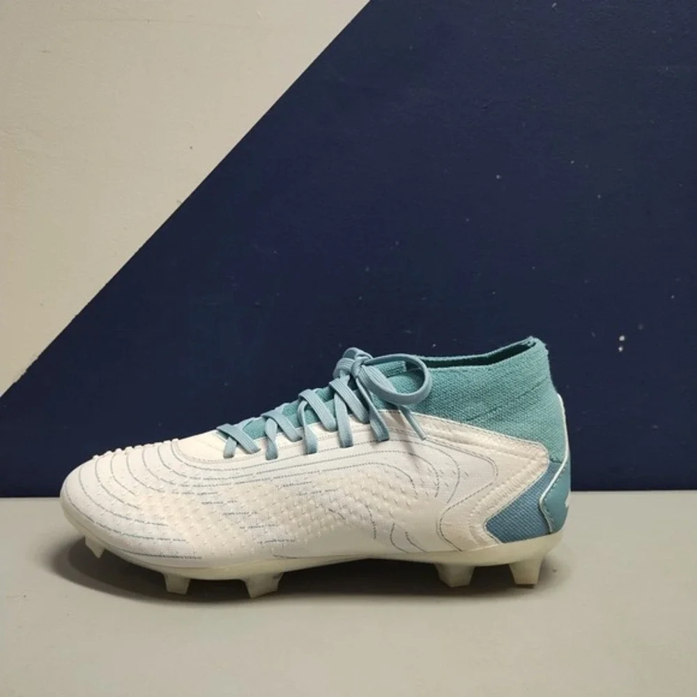 Adidas Predator Accuracy.2 FG Soccer Cleats Men US 5 White Blue Athletic Lace-Up